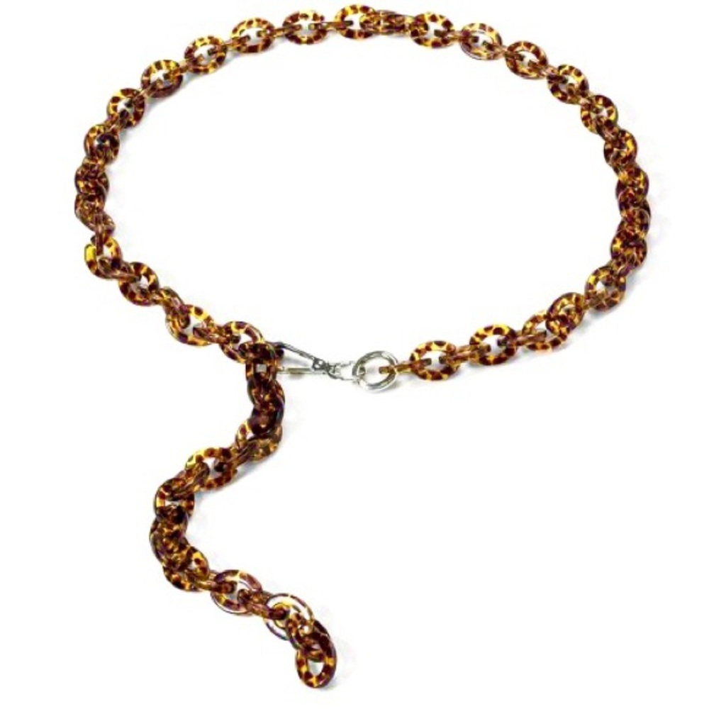 Faux tortoiseshell lucite link belt size L, NWT